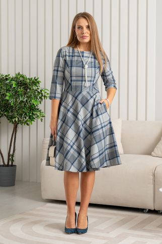 Платье А-159 джинсово-серый