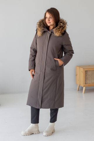 Полупальто J22D062CH серо-кофейный
