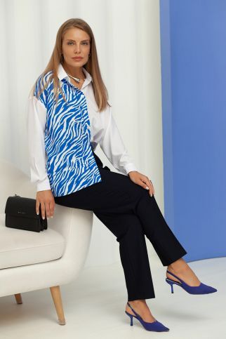 Блузка ТБ-58-2 бело-синий